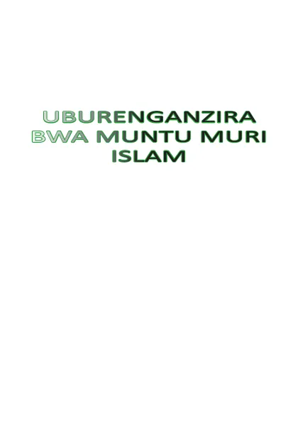 Uburenganzira bwa muntu muri islam